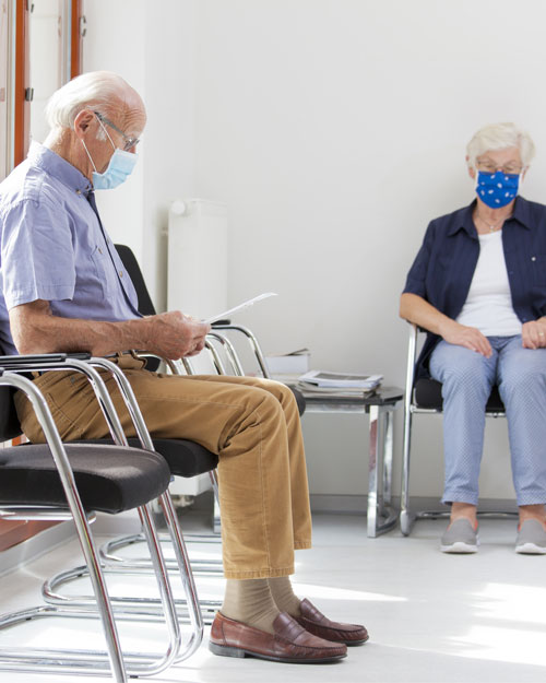 Social distancing measures are in place throughout the clinic